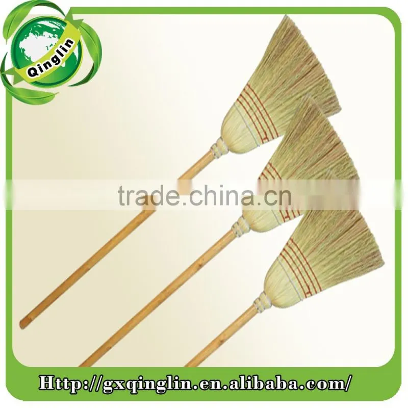 New product home usage Straw corn Broom with wooden handle