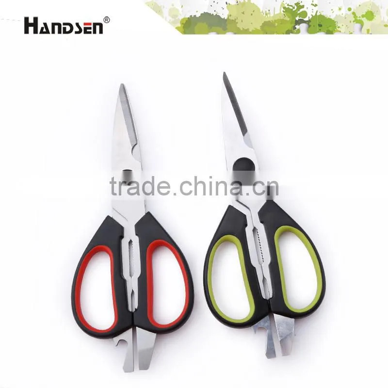 8-1/2" TPR soft grip handle durable blade kitchen use scissors