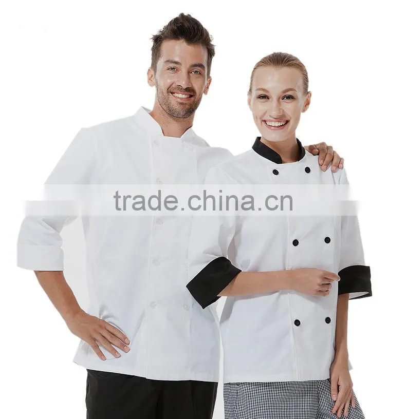 Custom embroidered executive white chef jacket cooking restaurant coat chef