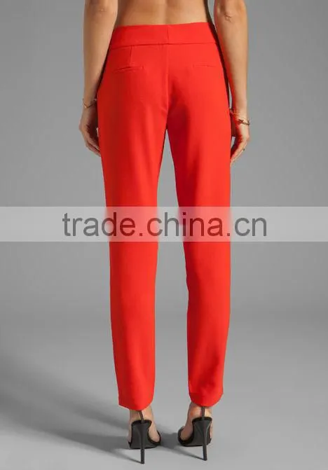 13TP001 Dark red long pants,latest fashion designs