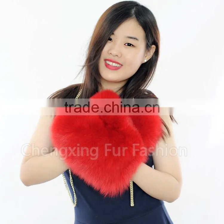 CX-A-67A Genuine Fox Fur Fingerless Winter Leather Glove