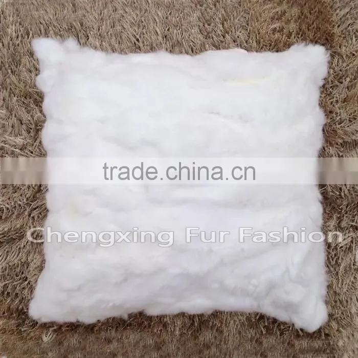 CX-D-17 40x40cm Europe Fashion Patchwork Rabbit Fur Cushions Home Decor Pillow