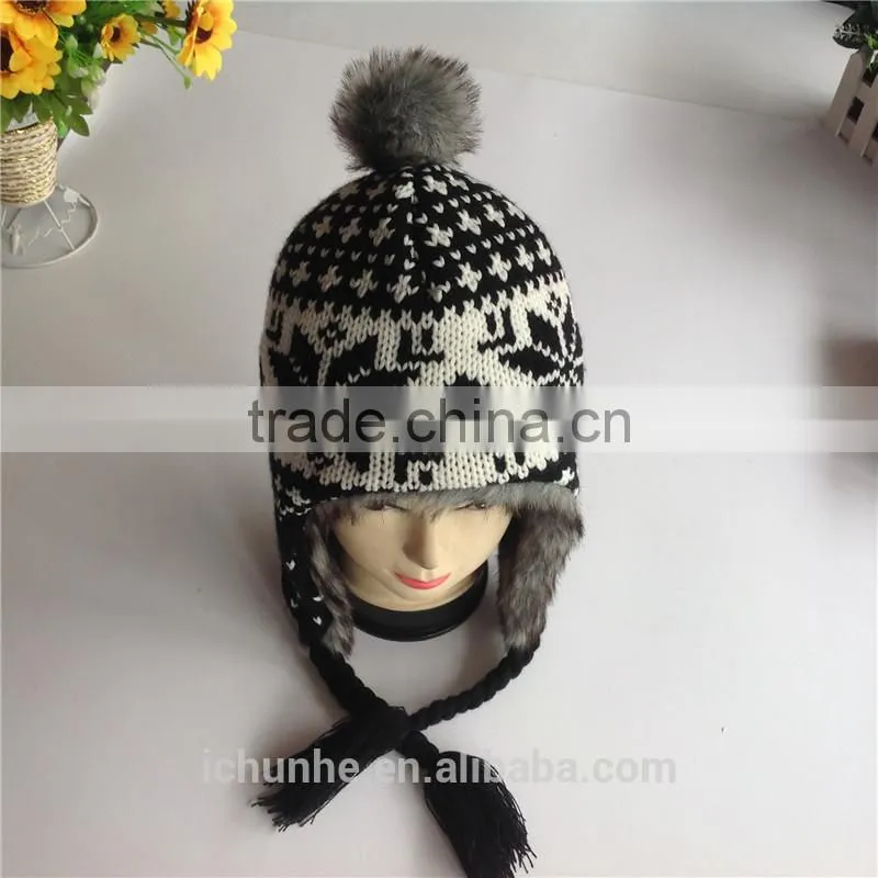 fashion windproof soft & warm fashion girls winter hats in differ colors