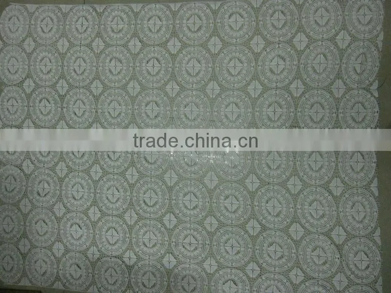 machine made cotton crochet flower fabric