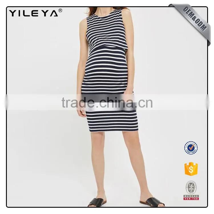 Korean style designer striped & sleeveless maternity clothing dress pregnant women,maternity dress
