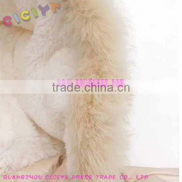 Worm long-designed girl padding coat with waistband