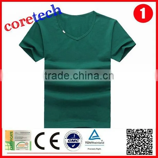 Plain blank mens slim fit v-neck t-shirt factory