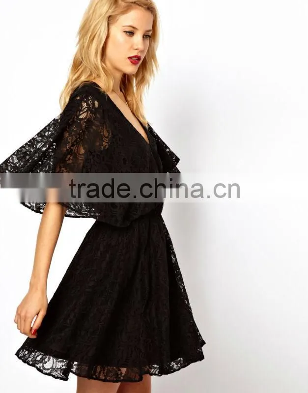 Lace Dress With Cape Back