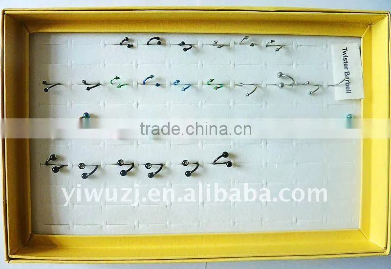 spiral tongue industrial barbell ring body jewelry