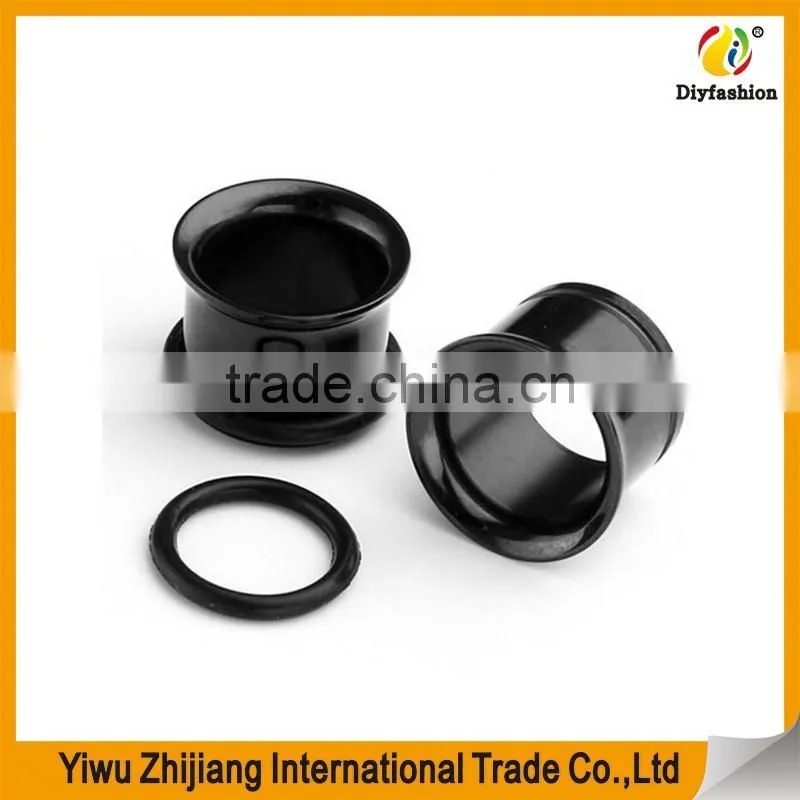Mix-Color Gauges Set Stainless Steel Single Flared Ear Flesh Tunnels Plugs Stretcher Jewelry