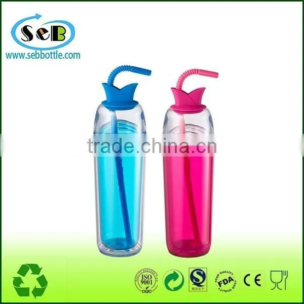 High Quality Summer Drinkware Wholesale Double Wall Acrylic Plastic Tumbler with Straw Lid
