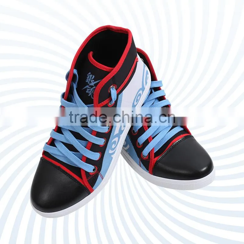 Gintama Cartoon Cosplay Canvas Shoes Blue Japanese Anime Shoes