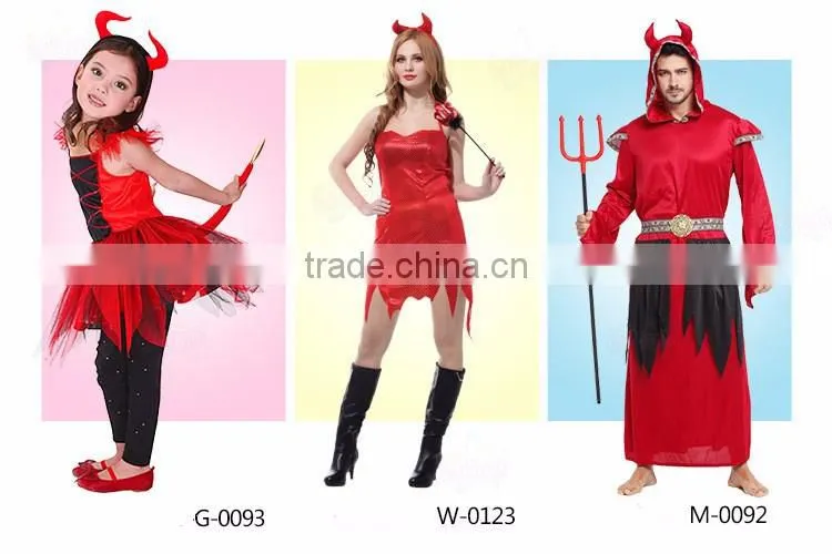 New fashion fancy red color party halloween costumes with horns