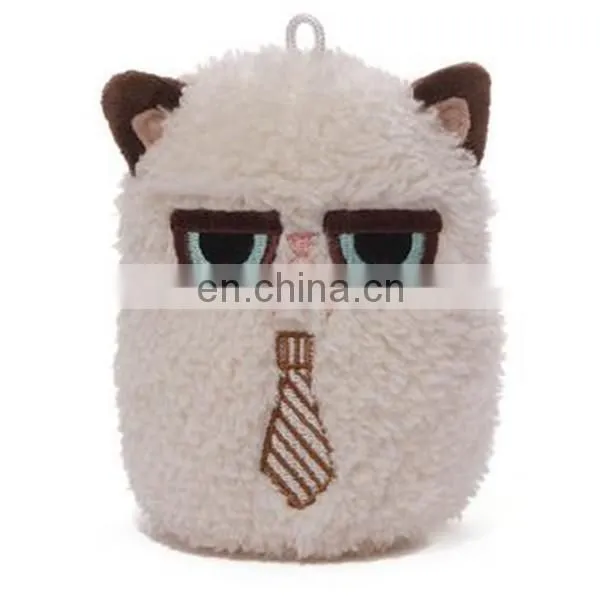 plush animal toy grumpy funny expression cat mini key chain