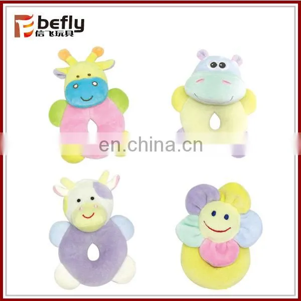 Multicolor flower baby rattle toys plush