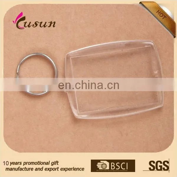 High Quality Souvenir Blank Plastic Acrylic Photo Keychain Keyring