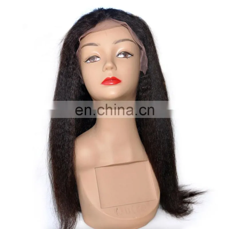 Cheap Remy Lace Front Wig Yaki-Kinky Straight Lace Front Human Hair Wig For Wholesale