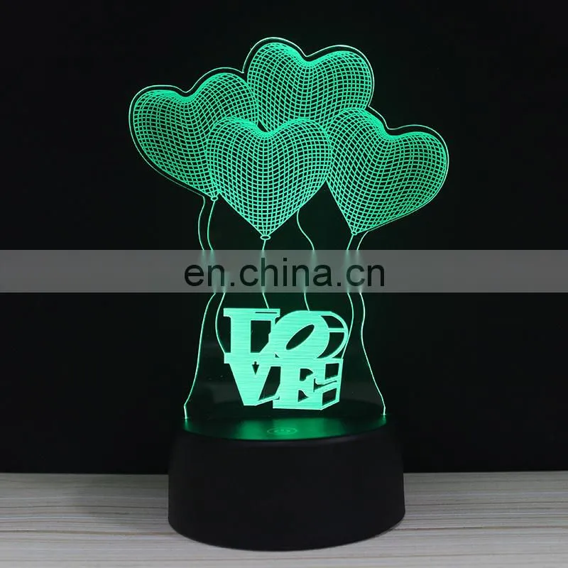 Custom design USB acrylic lighting 3d desk light table lamp for kids