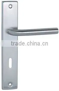 Tube Stainless Steel Door Lever Handle with Plate