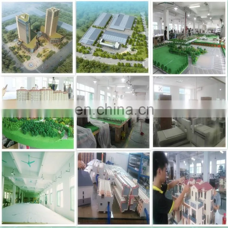 3d physical model architecture with model trees , cars and furniture