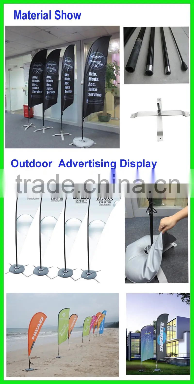 Advertising banner flag/teardrop banner flag/ feather flag in Shenzhen D-0607