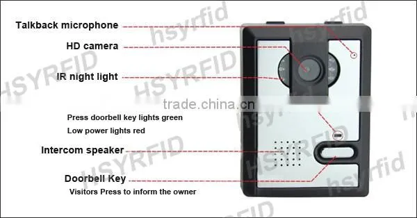 7inch video door phone digital wireless camera system for apartment