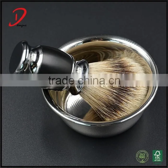 New product badger shaving brush and shaving soap bowl,metal barber shaving set