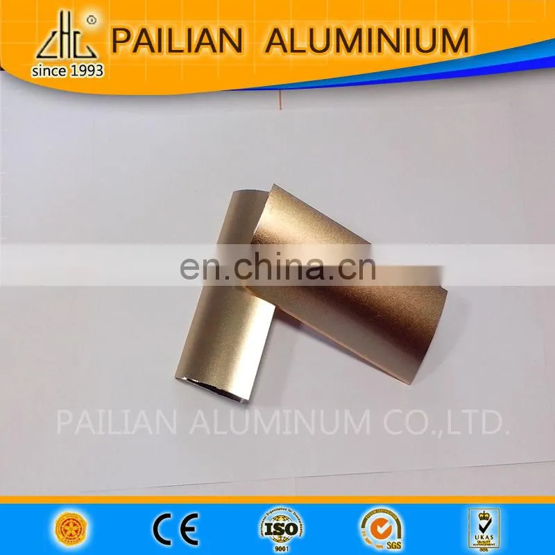 Wow!!Elegant aluminium furniture edge,titanium gold anodize aluminum profile,golden anodized aluminium trimming