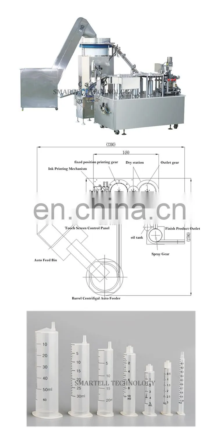 Turnkey solution Syringe barrel automatic computer logo digital pad printing machine