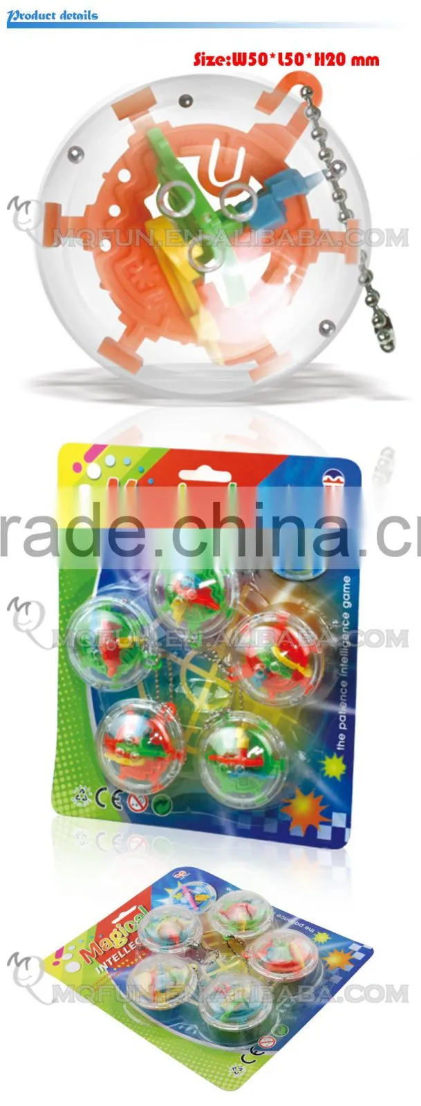 Mini Qute 30 barriers 3D labyrinth maze magical intellect ball kids balance training educational toy 3d puzzle game NO.955