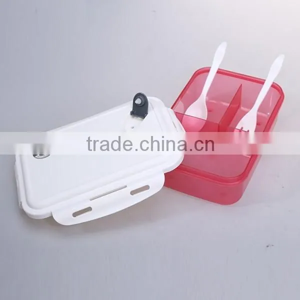 BPA free foodgrade kids plastic lunch box,include spoon and fork