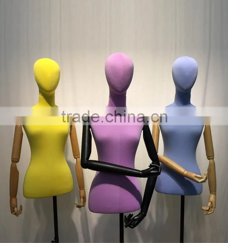 half body torso mannequin with wooden flexible arm
