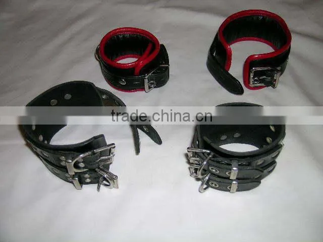 Restraints Ankle Leather Cuffs Shackles Bondage Black