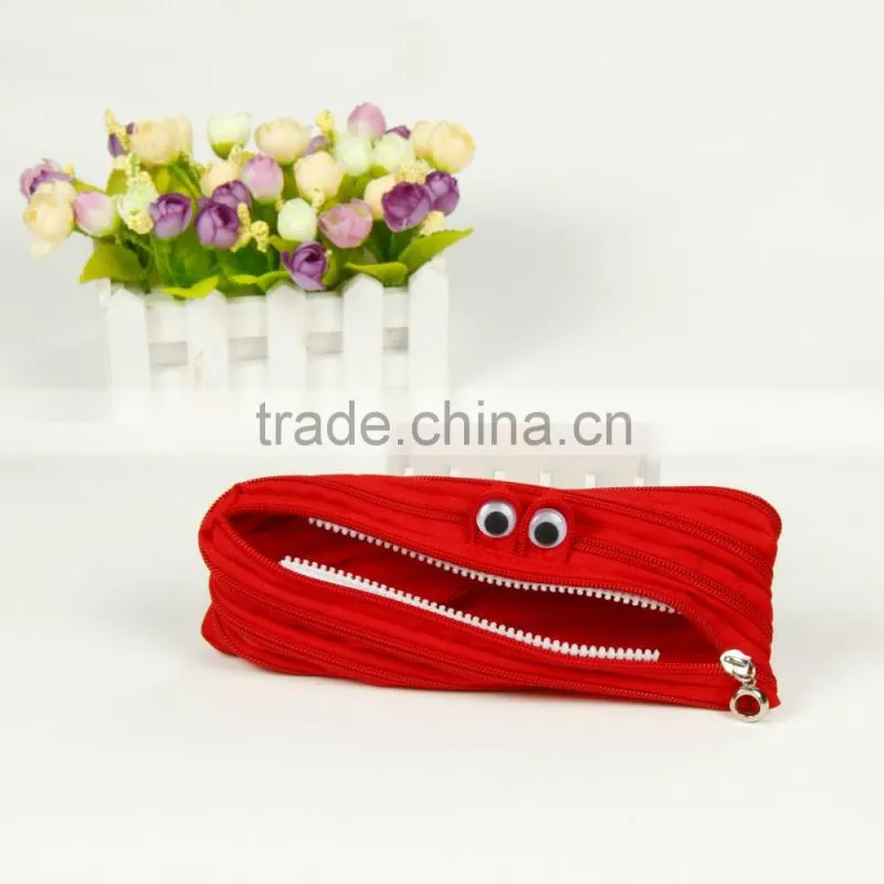 Animal eyes monster zip zipper bag zippers wallet eco bags purse mini money wallet