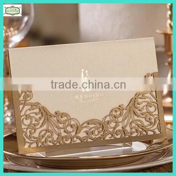 2014 high quality handmade wedding invitation card arabic