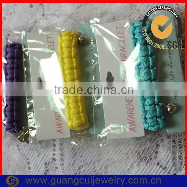 fashion woven cord bracelet with charm