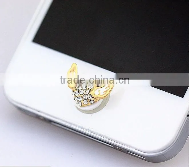 crystal cat home button sticker for iphone/ipad/ipod