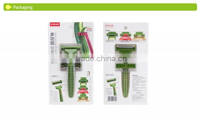 D724 2016 New Multi-Function Peeler Set Kitchen Accessory Potato Peeler Peeler Stainless Steel with plastic hander