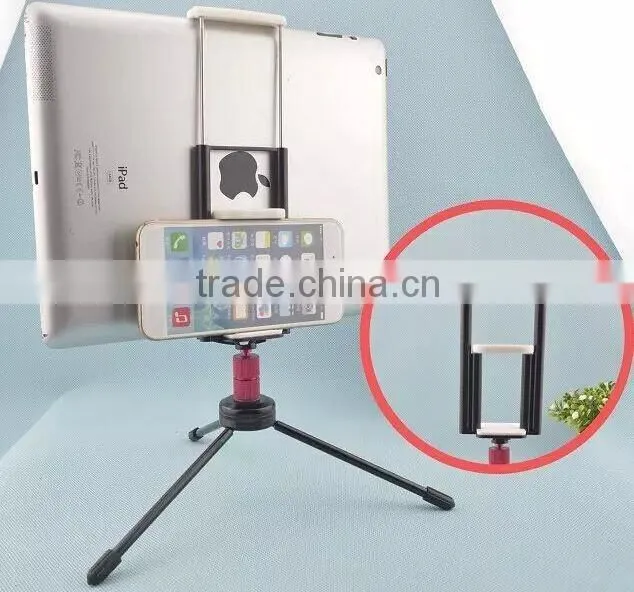 New arriving Dual clip pad and phone holder,selfie stick wired extendable monopod holder