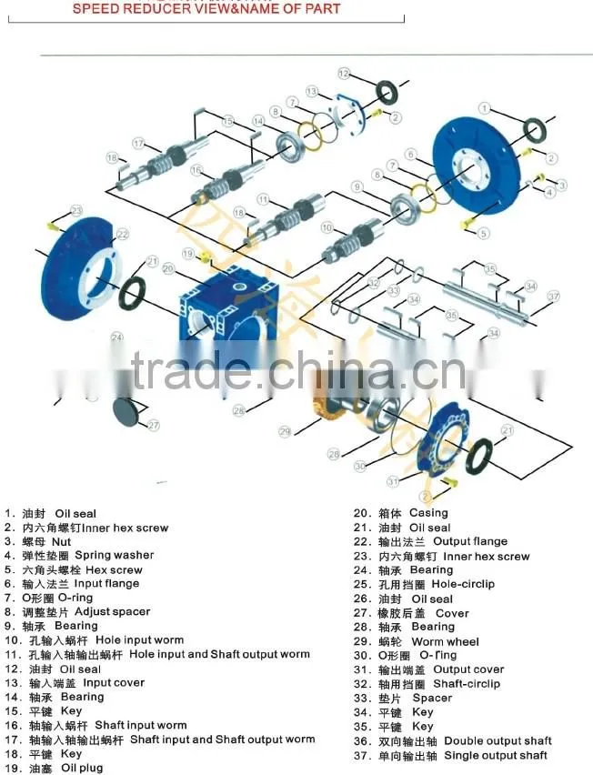 NMRV090 worm gear box, aluminum gear box, gear box