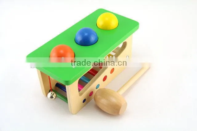 Children wooden knock ball toy