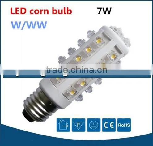 Best quality AC220V 7W led g24 corn light, e14 e27 led bulb corns 3000k
