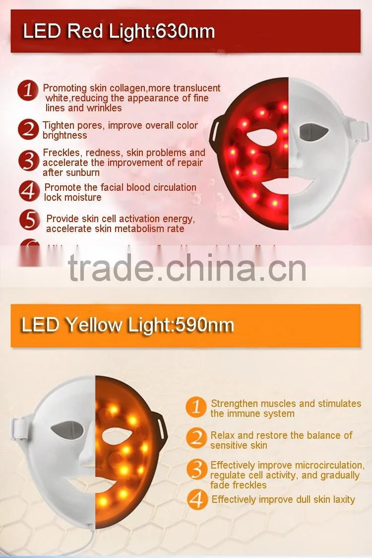 Beauty 3D Vibration Photon LED Facial Mask/Magic Skin Rejuvenation Led Masks/facial