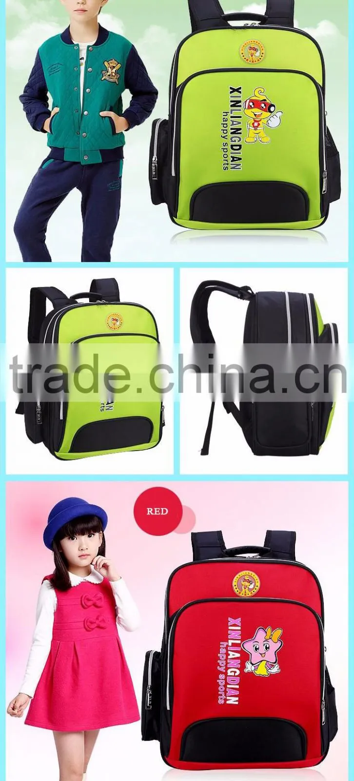 children quality cartoon school bag fashion student's backpack waterproof