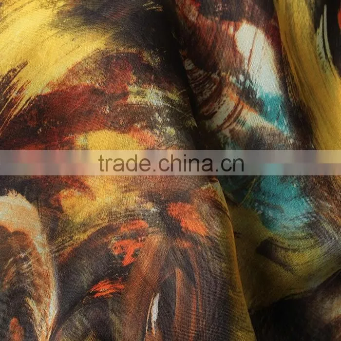 2016 digital fabric textile 100% polyester silk chiffon printed fabric wholesale