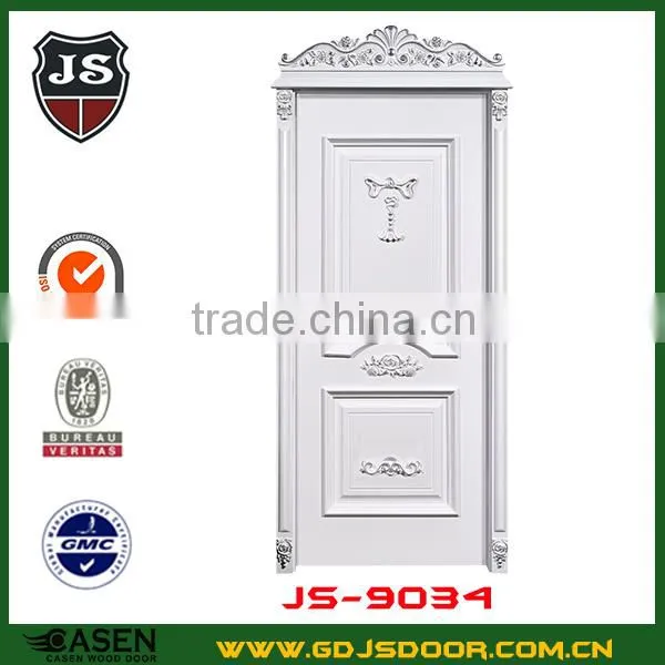 New modern design HDF wood door single swing door carving for interior