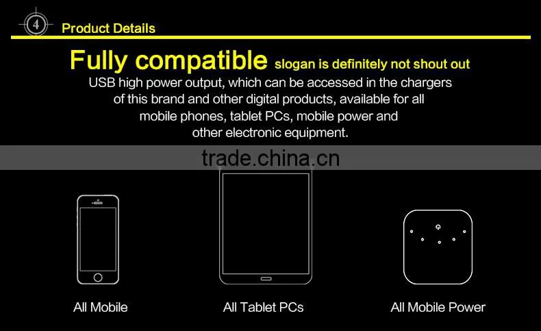 High Quality Mini Travel Charger With USB Output