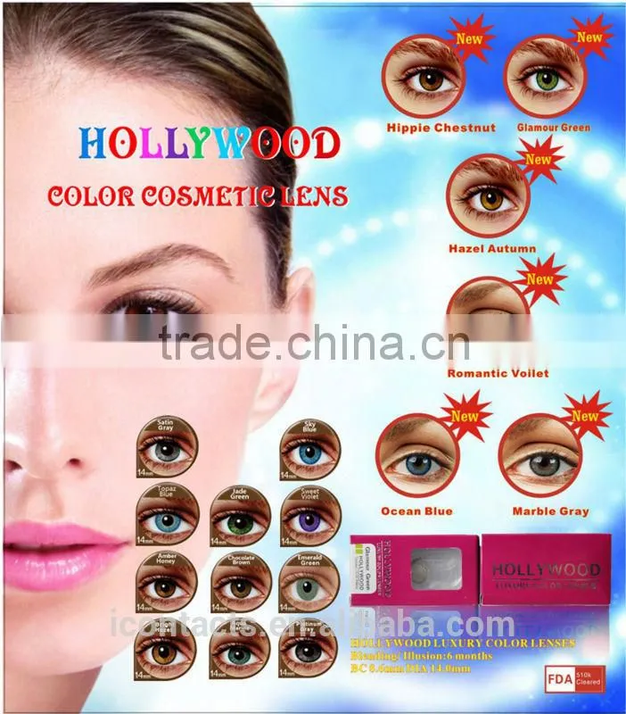 17 colors hot sale hollywood color contact lenses