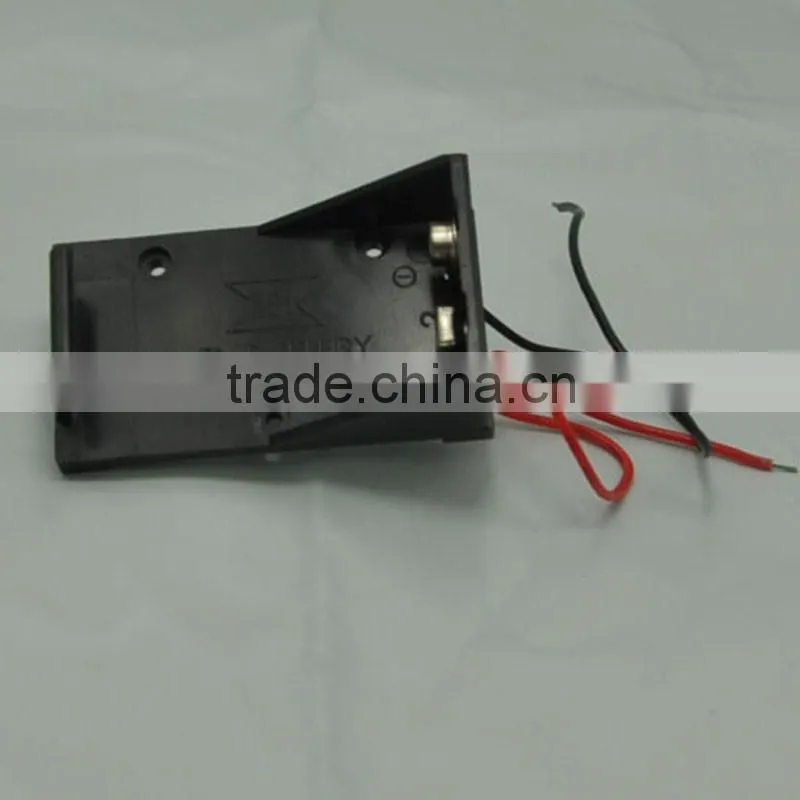 Battery holder for a 9V battery has 6 inch wires