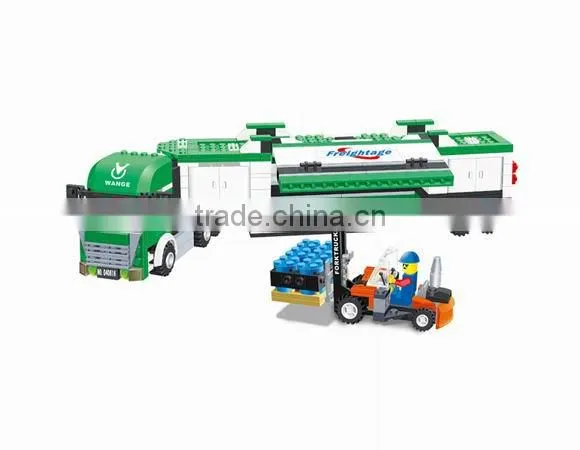 Plastic intelligence toy truck block toys